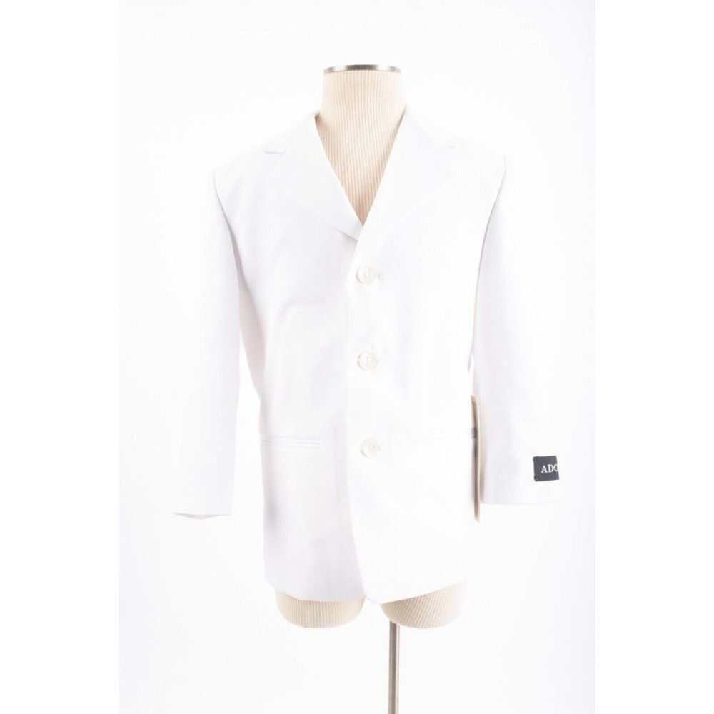 Adolfo Boys Suit Jacket Sport Coat Blazer Sz 5 White NWT
